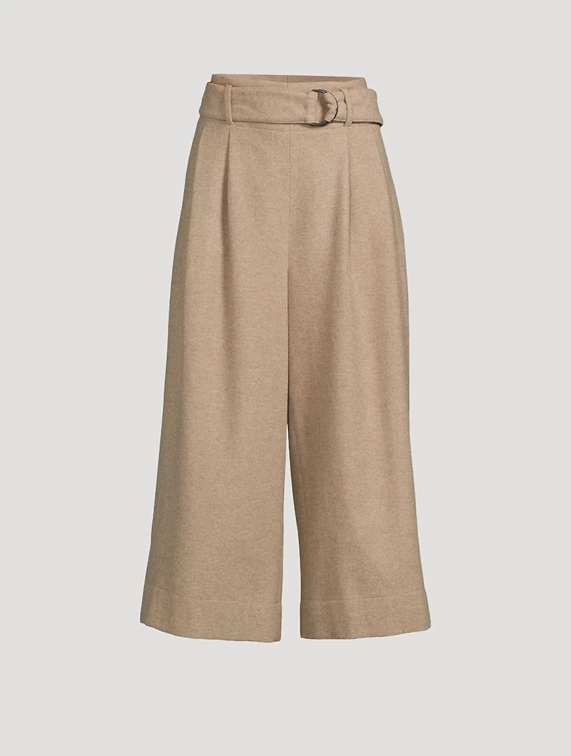 Fiorella Belted Flannel Culottes