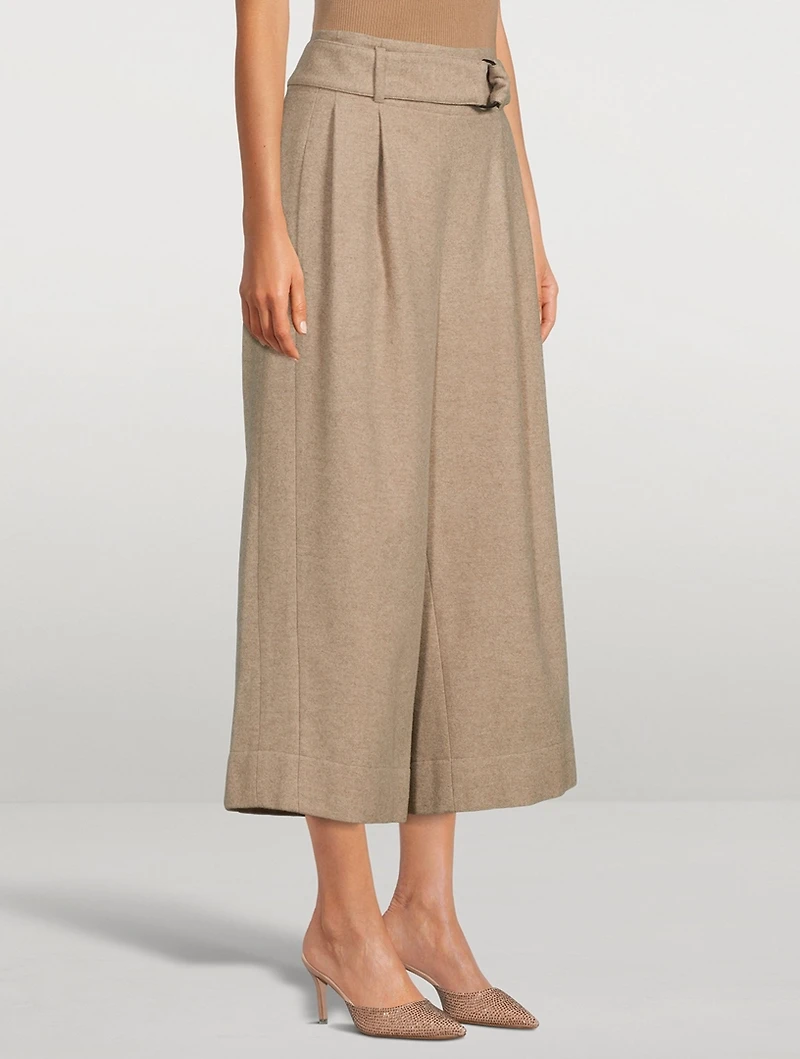 Fiorella Belted Flannel Culottes
