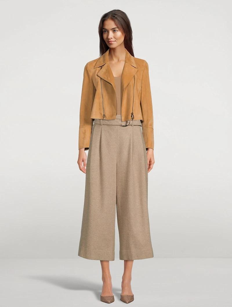 Fiorella Belted Flannel Culottes