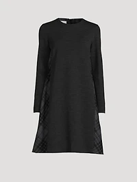 Mixed-Media Wool Jersey Dress