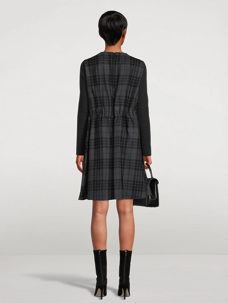 Mixed-Media Wool Jersey Dress