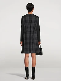 Mixed-Media Wool Jersey Dress