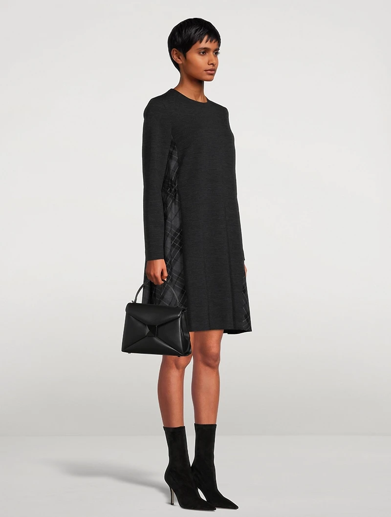 Mixed-Media Wool Jersey Dress