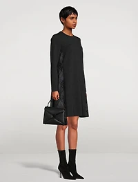 Mixed-Media Wool Jersey Dress