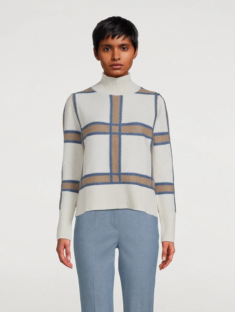 Check Intarsia Sweater