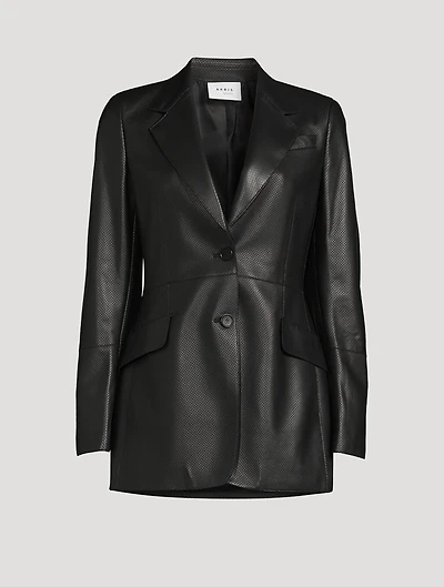 Perforated Leather Blazer