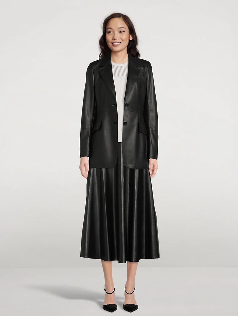 Perforated Leather Blazer