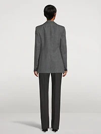 Prince of Wales Wool Fresco Boyfriend Blazer