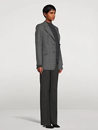 Prince of Wales Wool Fresco Boyfriend Blazer
