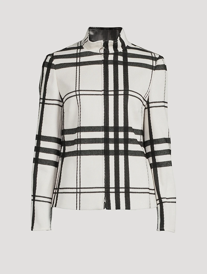 Plaid Jacquard Fleece Jacket