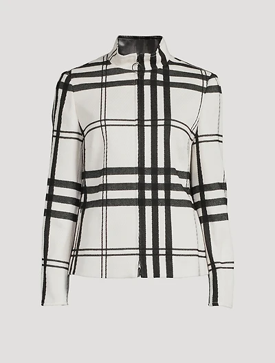 Plaid Jacquard Fleece Jacket