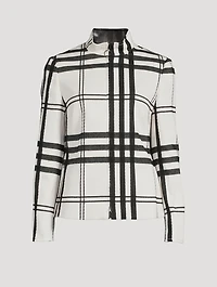 Plaid Jacquard Fleece Jacket