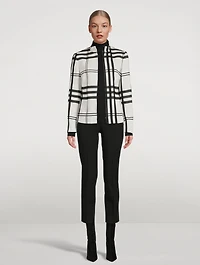 Plaid Jacquard Fleece Jacket
