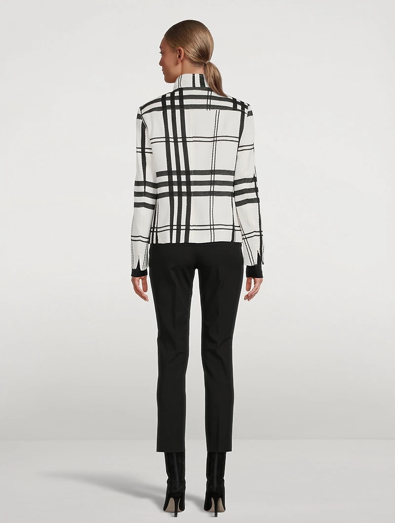 Plaid Jacquard Fleece Jacket