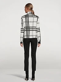 Plaid Jacquard Fleece Jacket