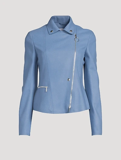 Wool-Blend Biker Jacket