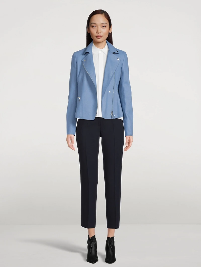 Wool-Blend Biker Jacket
