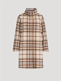 Cocoon Coat Plaid Print