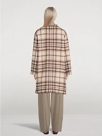 Cocoon Coat Plaid Print