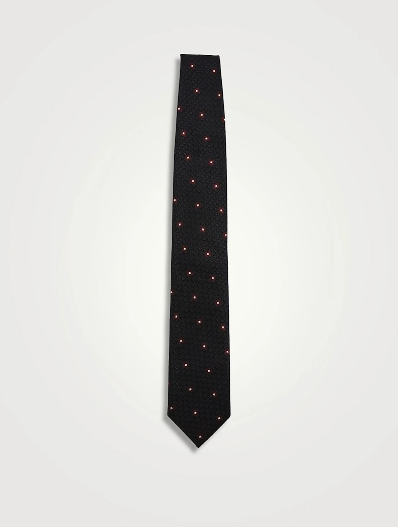 Silk Tie In Polka Dot Print