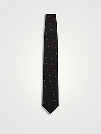 Silk Tie In Polka Dot Print