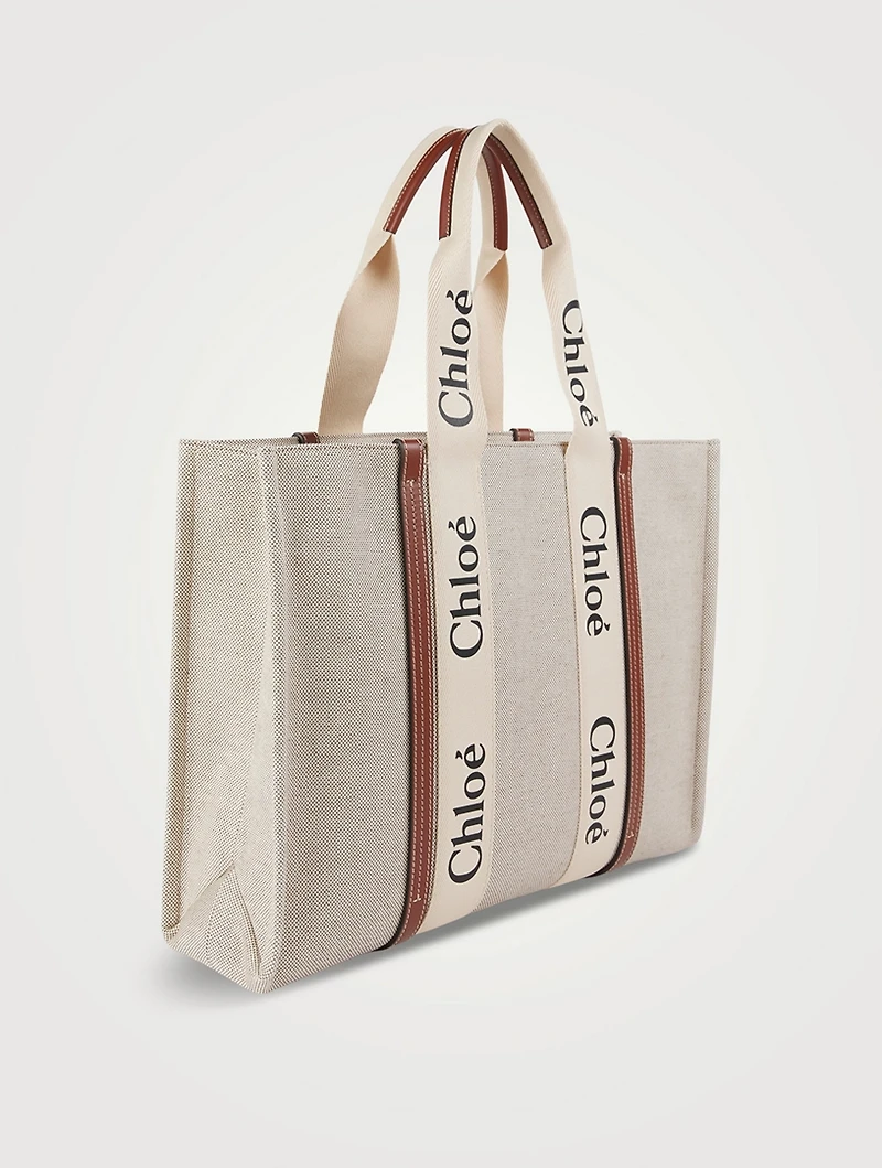 Large Woody Linen Tote Bag