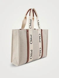 Large Woody Linen Tote Bag