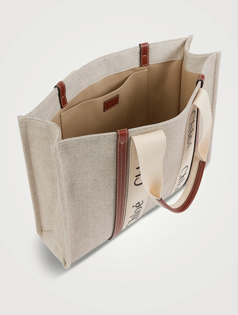 Large Woody Linen Tote Bag