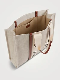 Large Woody Linen Tote Bag