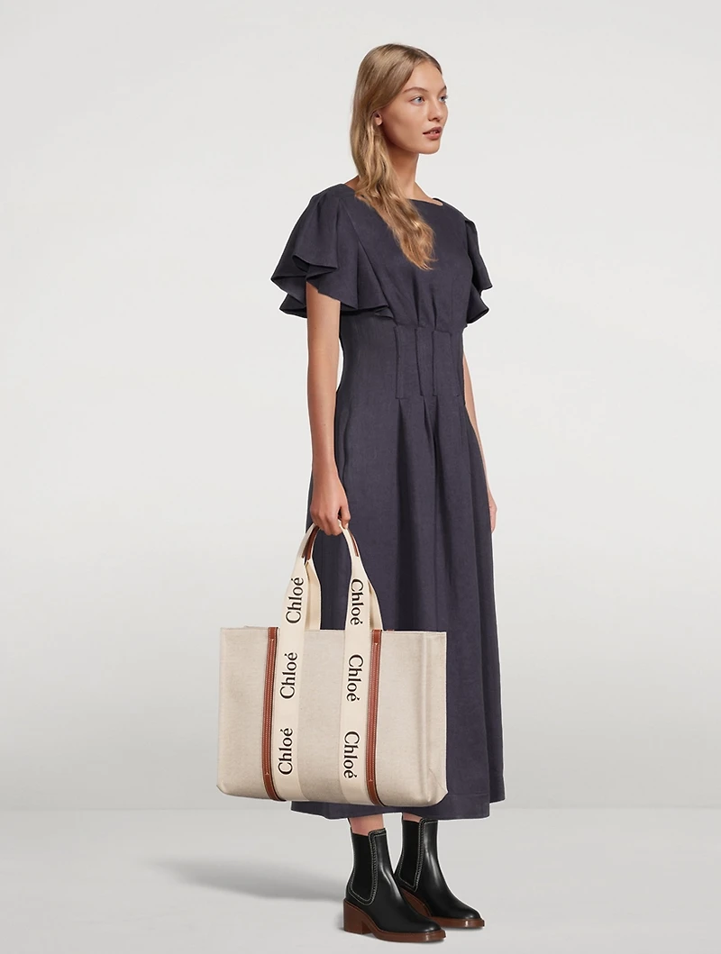 Large Woody Linen Tote Bag