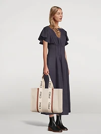 Large Woody Linen Tote Bag