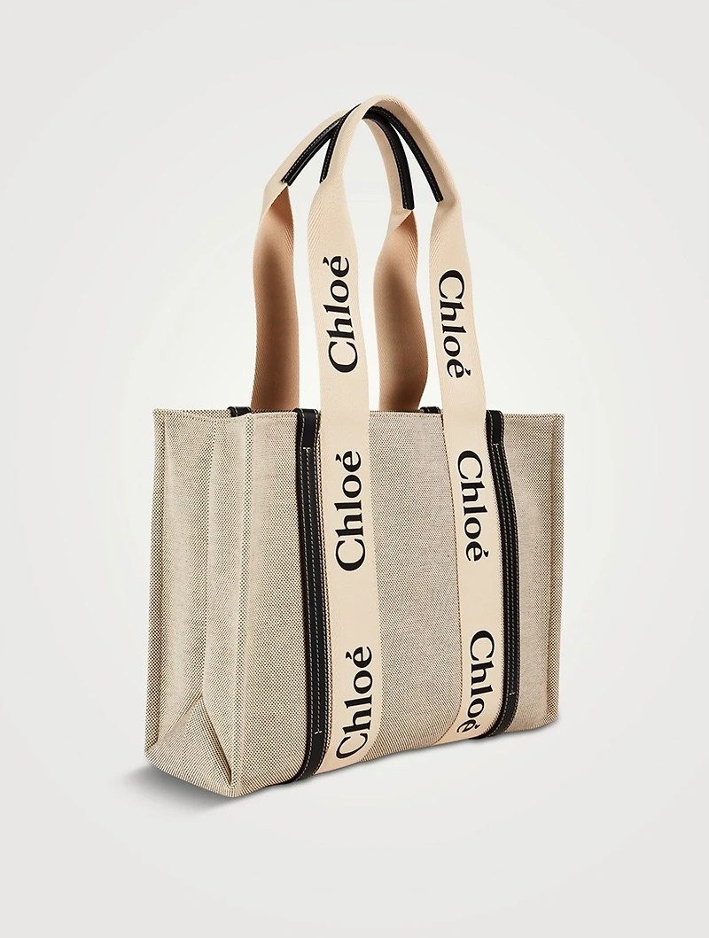 Medium Woody Linen Tote Bag