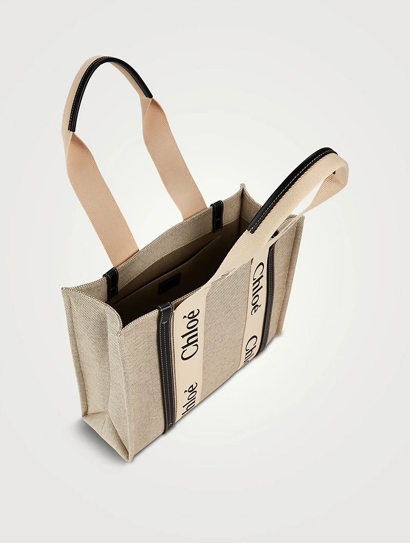 Medium Woody Linen Tote Bag
