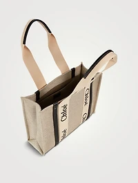 Medium Woody Linen Tote Bag