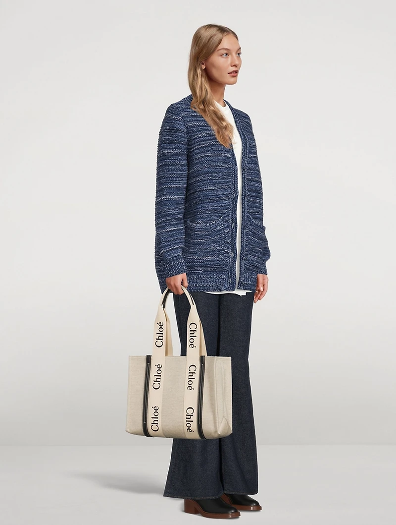 Medium Woody Linen Tote Bag