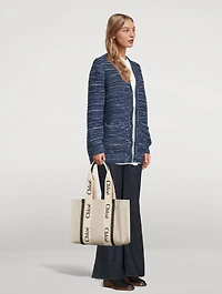 Medium Woody Linen Tote Bag