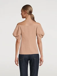 Off-The-Shoulder Wool Blouse