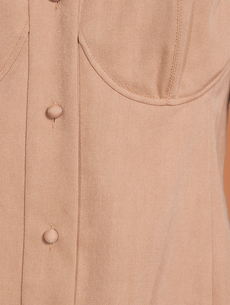 Off-The-Shoulder Wool Blouse