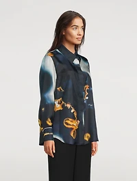 Silk Shirt Stone Print