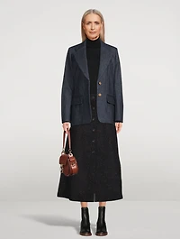 A-Line Tweed Midi Skirt