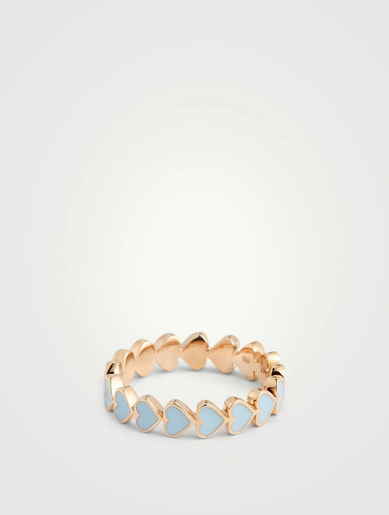 14K Gold Heart Stack Ring
