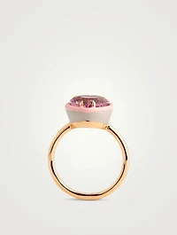 14K Gold Heart Cocktail Ring With Pink Sapphire