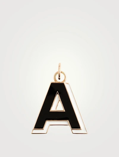 14K Gold Double Enamel Letter Shadow Charm