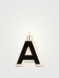 14K Gold Double Enamel Letter Shadow Charm