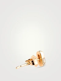 14K Gold Tiny Pill Stud Earring