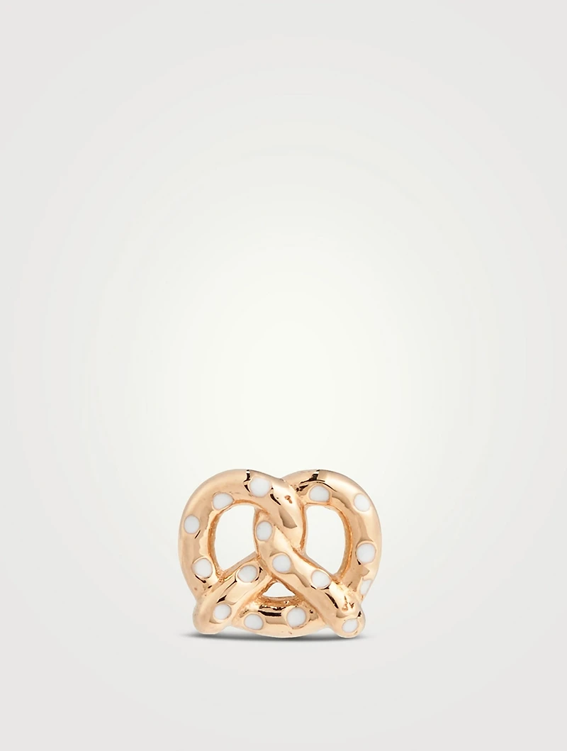14K Gold Pretzel Stud Earring