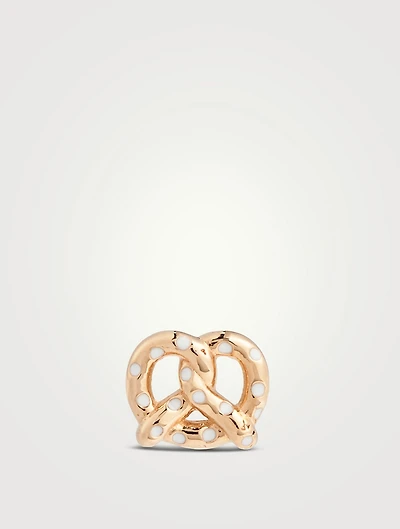 14K Gold Pretzel Stud Earring