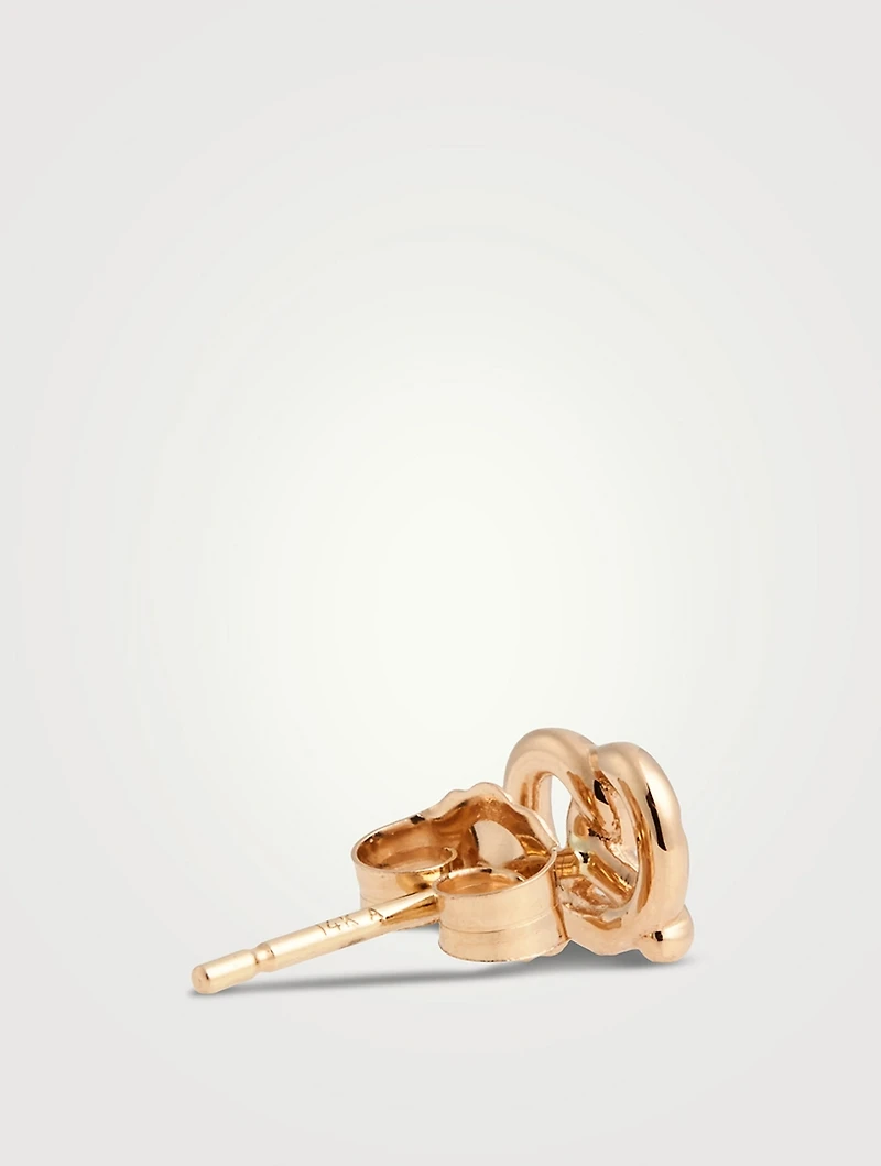 14K Gold Pretzel Stud Earring