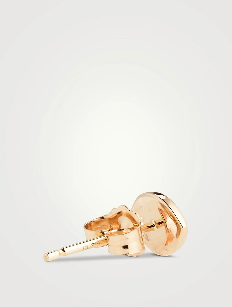 14K Gold Evil Eye Stud Earring With Diamonds
