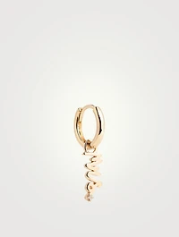 14K Gold Mrs. Huggie Earring With Diamonds